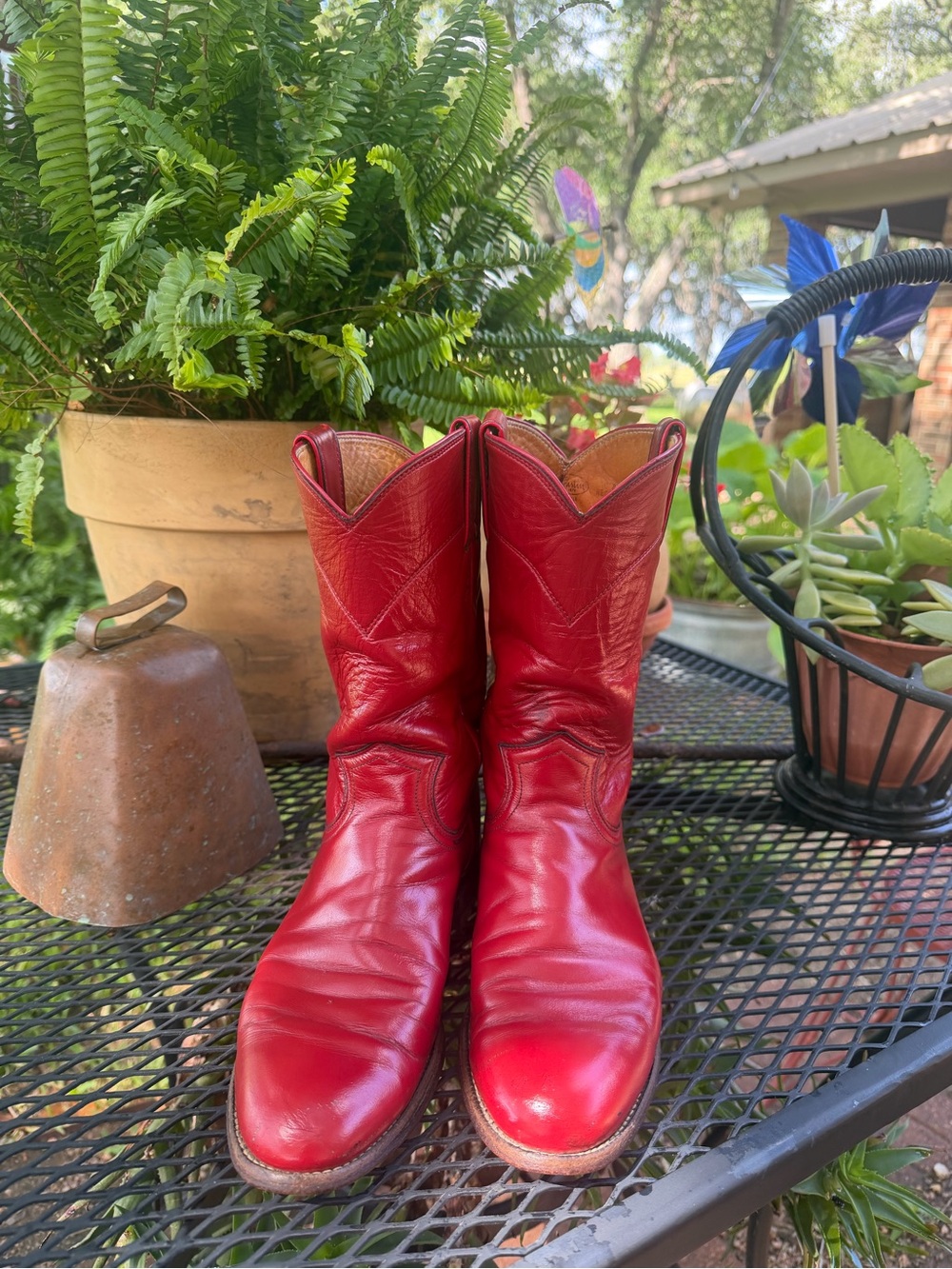 VTG Justin Roper Boots Red Hot 🔥Leather Cowboy Boots
